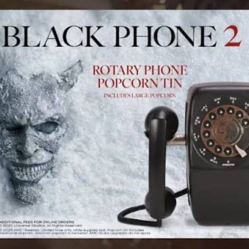 Black Phone 2 Rotary Phone Popcorn Tin Bucket AMC Exclusive NEW